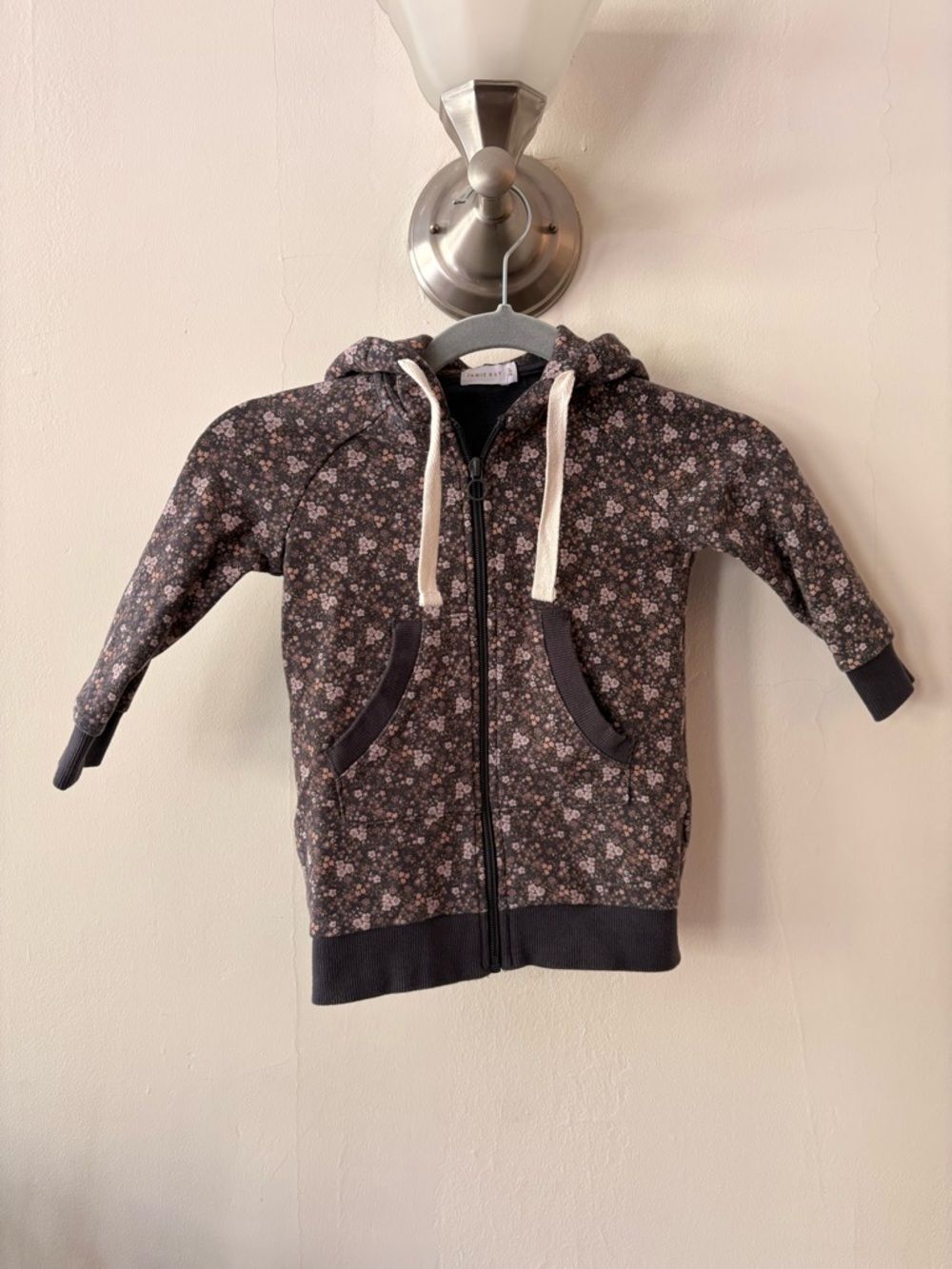 Jamie Kay Kids Black Floral Zip Hoodie Pink Blossom Sweatshirt Boutique Girl
